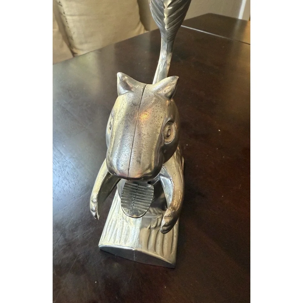 Vintage Collectible Metal Cast Aluminum Squirrel Nut Cracker